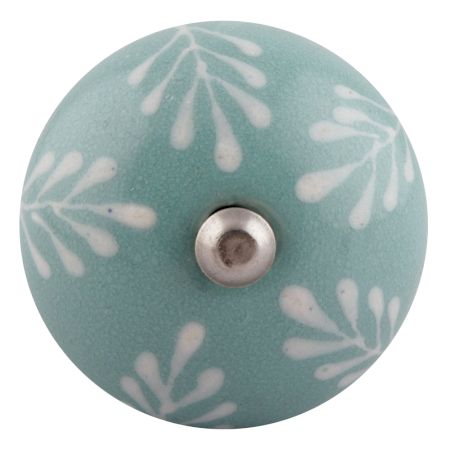 Sea Green Leaf Floral Ceramic Wine Stopper